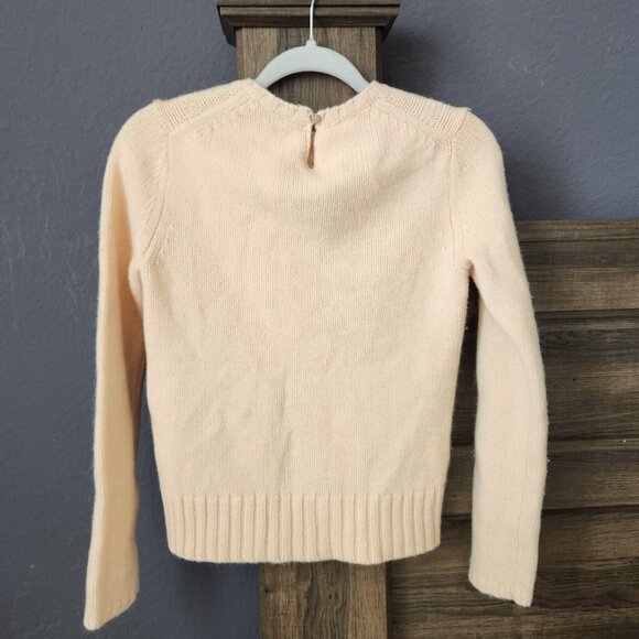 Vtg Y2K GAP Sweater Womens S Cable Knit Wool Angora Cashmere Blend Cropped Peach - Picture 4 of 14